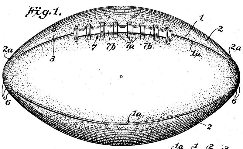 Original football patent drawing